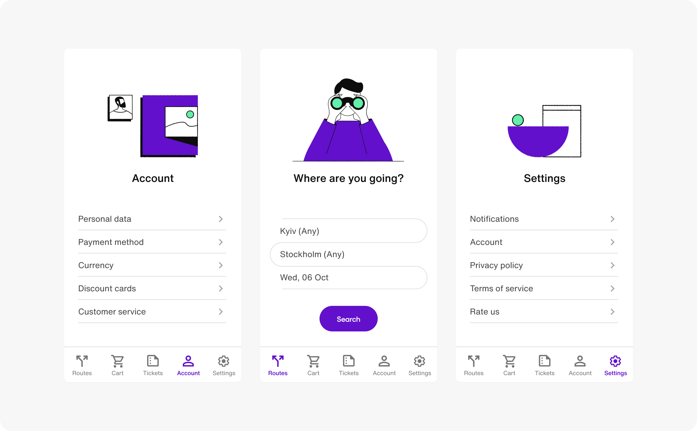 Simplified flow for booking a flight