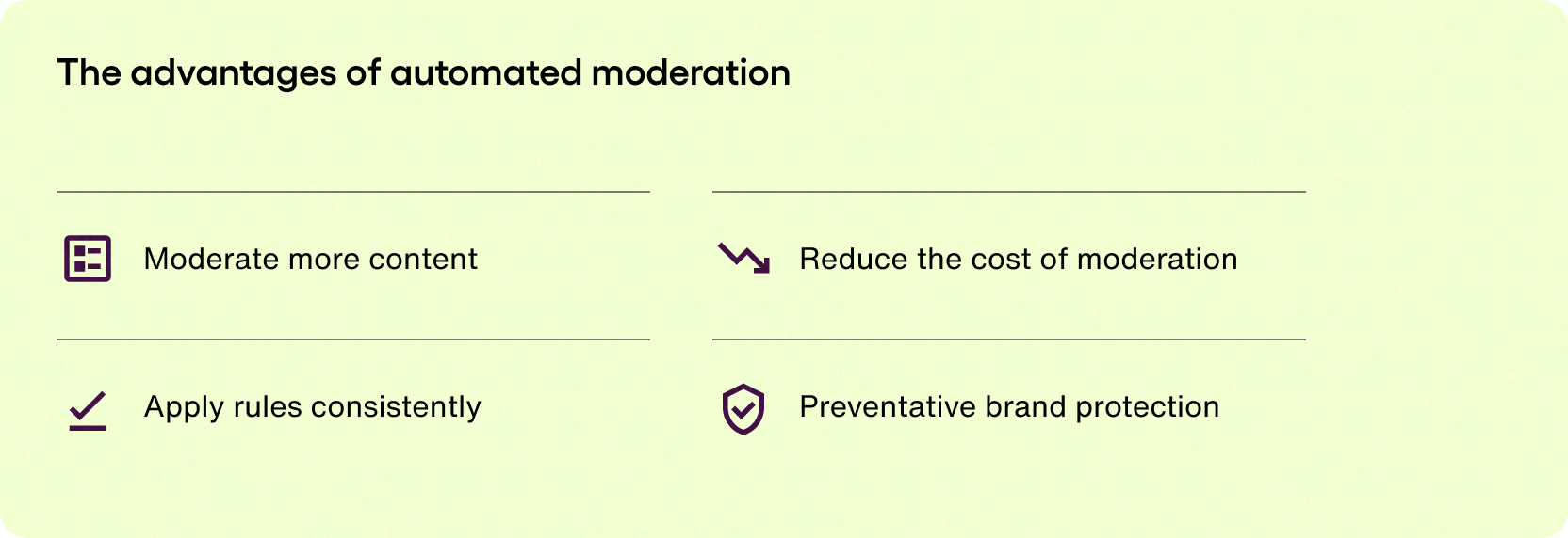 The advantages of automated moderation