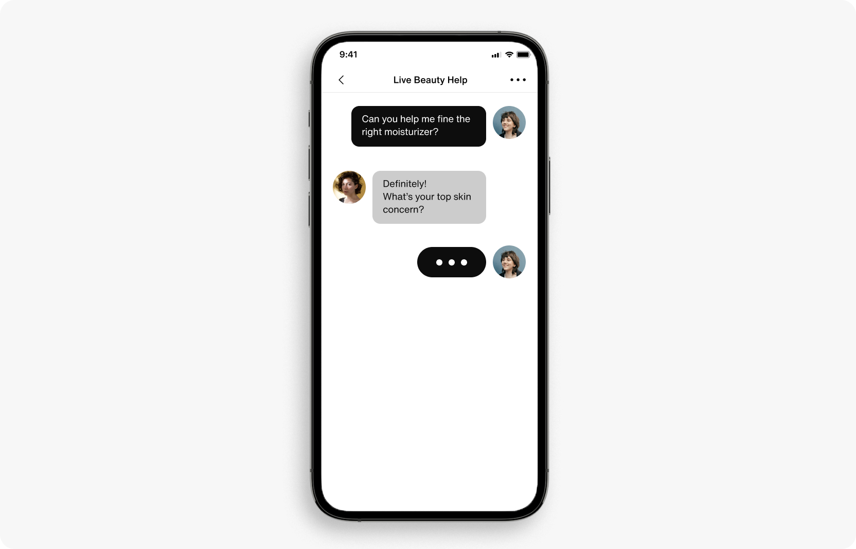 Beauty app conversation