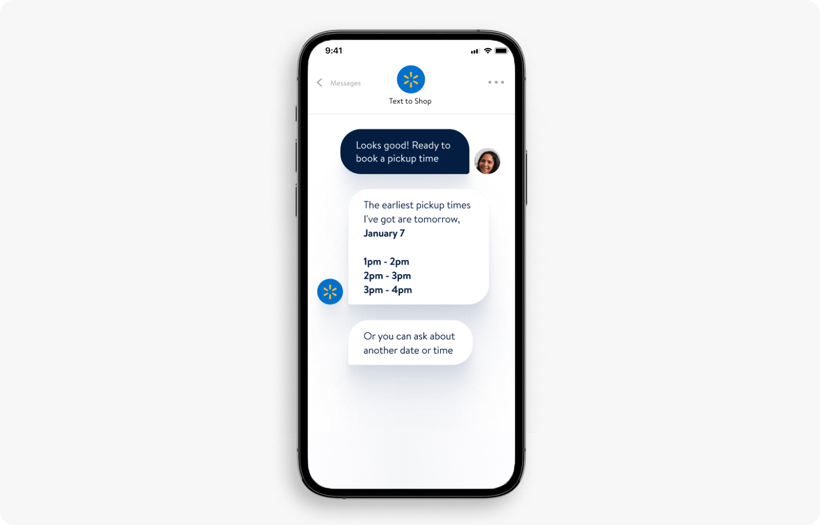 Walmart messaging ecommerce app