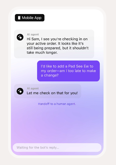 AI agent assisting customers