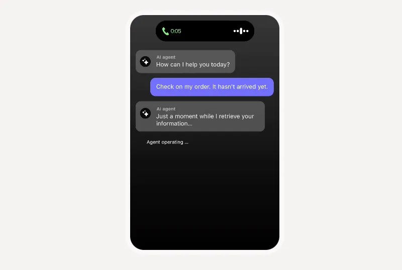 Sendbird voice AI agent supporting a customer delivery