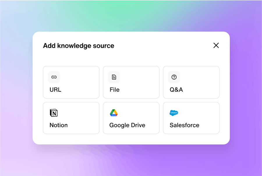 AI chatbot Add knowledge source