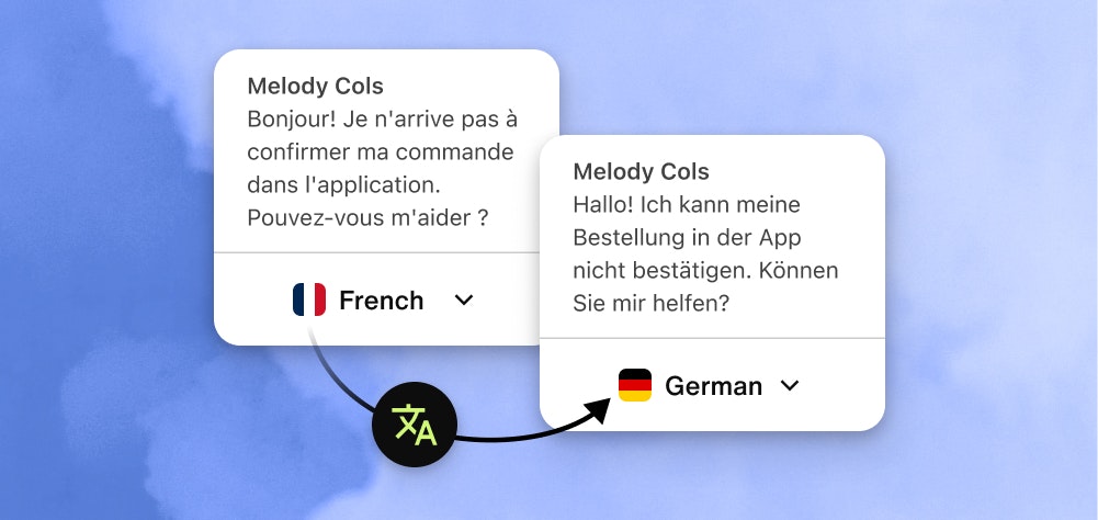 Automatic message translation in Sendbird Desk