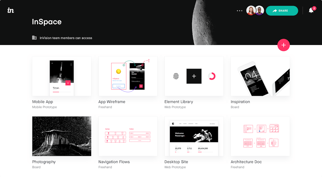 ブログ InVision インターフェイスのデザイン