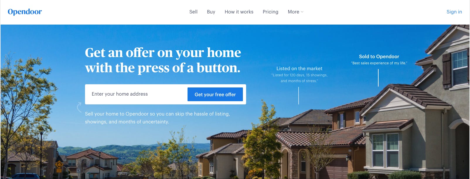 Blog Opendoor homepage