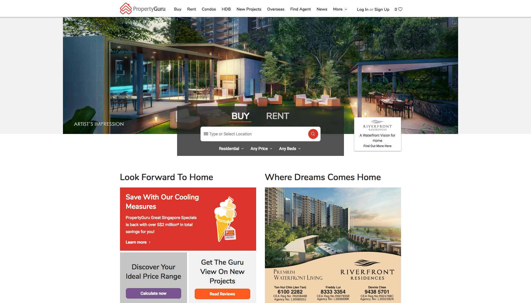 Blog Property Guru homepage