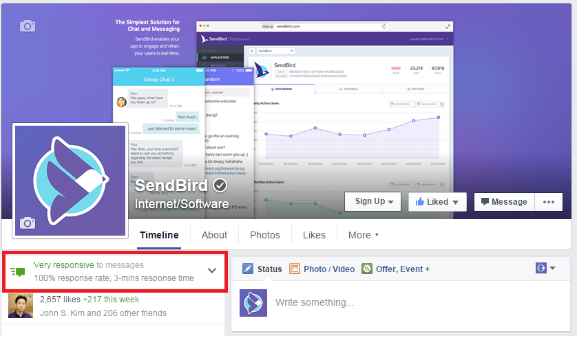 Blog Sendbird Facebook