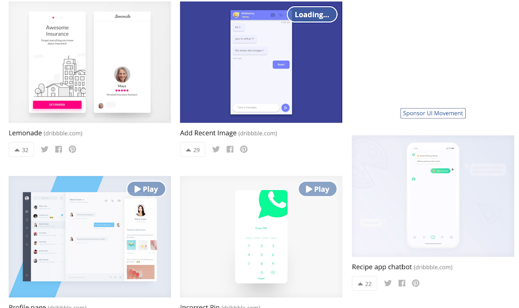 ブログUIの動きインターフェイスデザイン