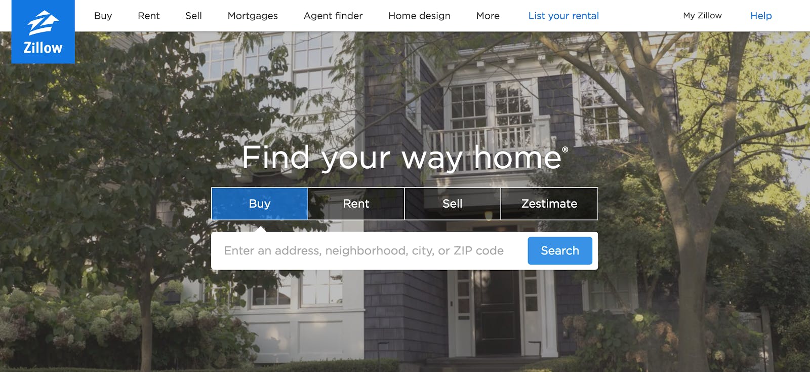 Blog Zillow homepage