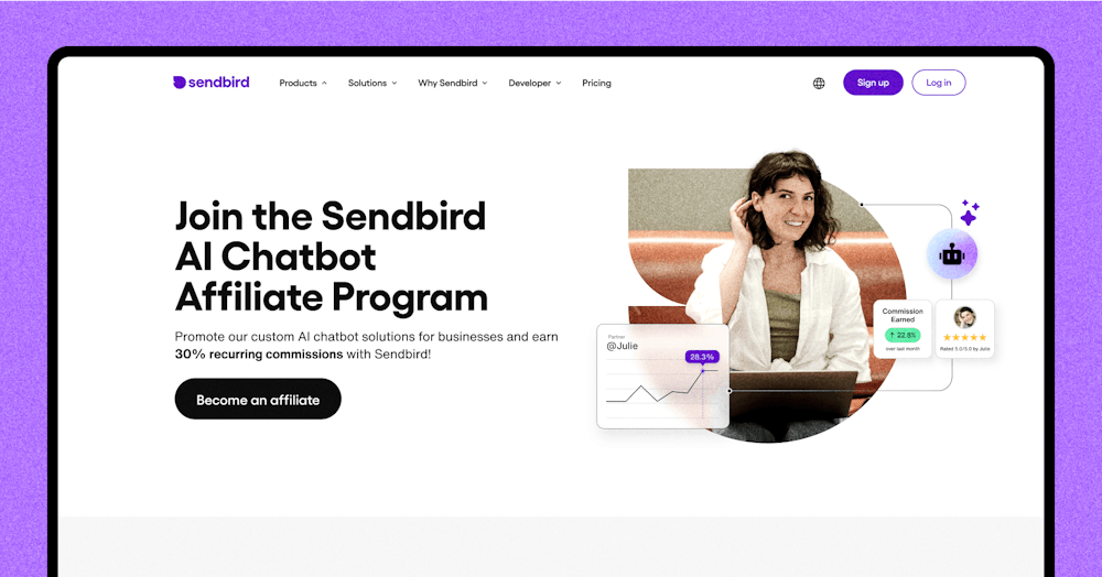 Blog cover Introducing Sendbird AI chatbot affiliate program