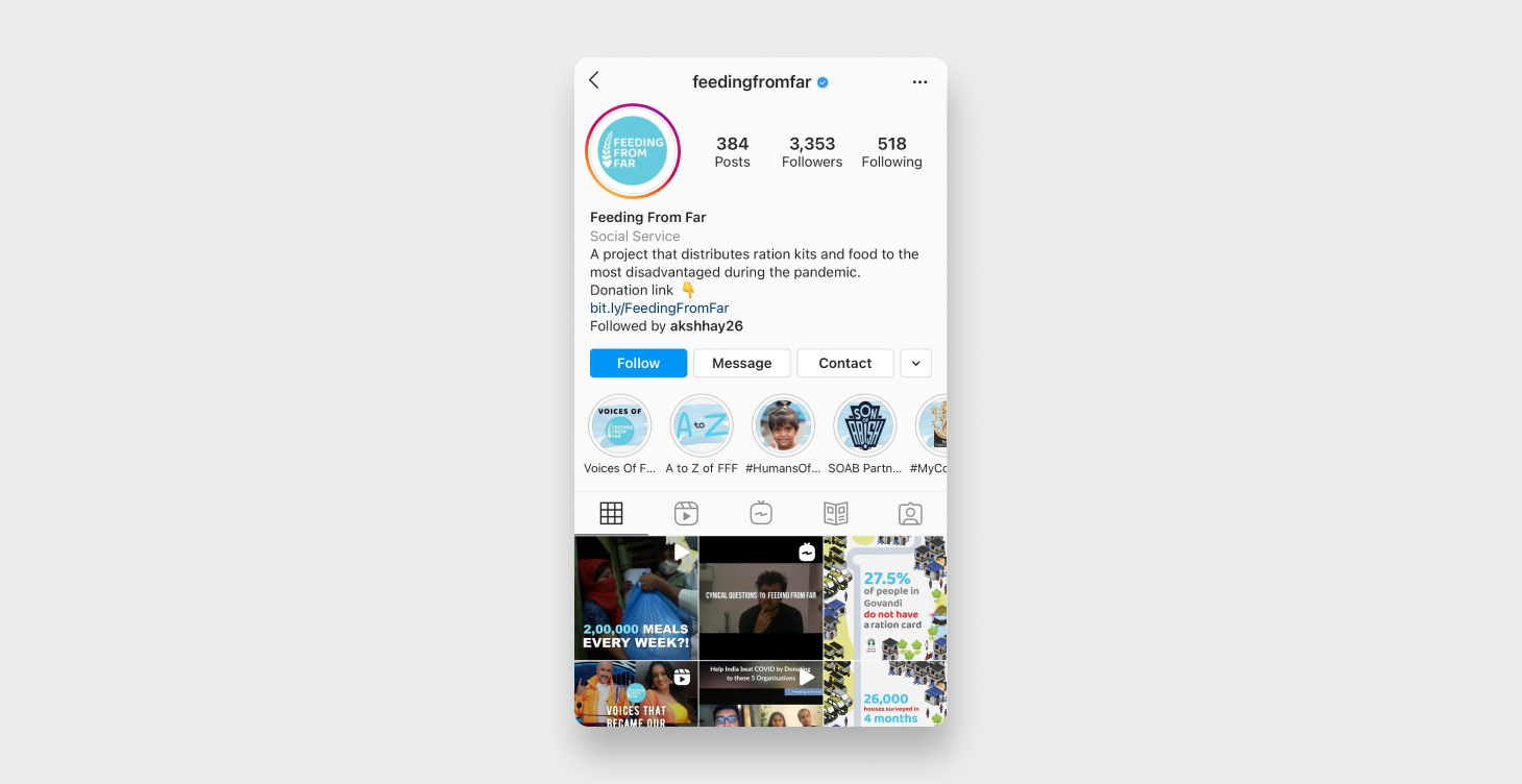 Blog Feeding From Far Instagram page