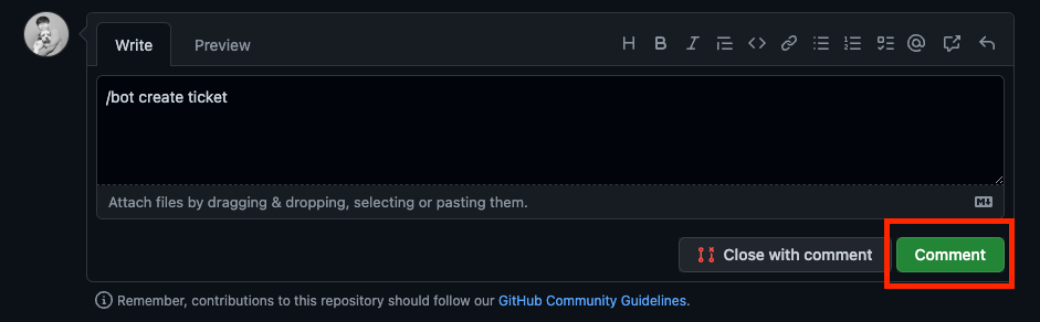 Blog comment button