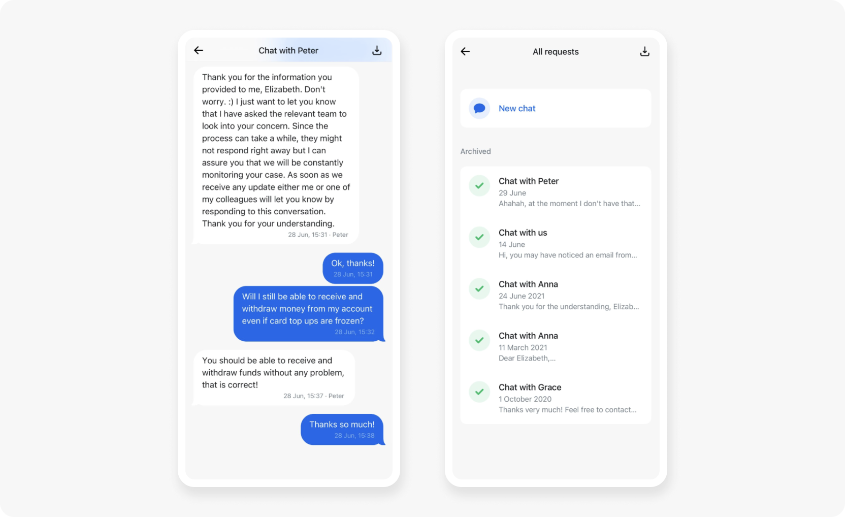 Blog Revolut’s in-app chat feature