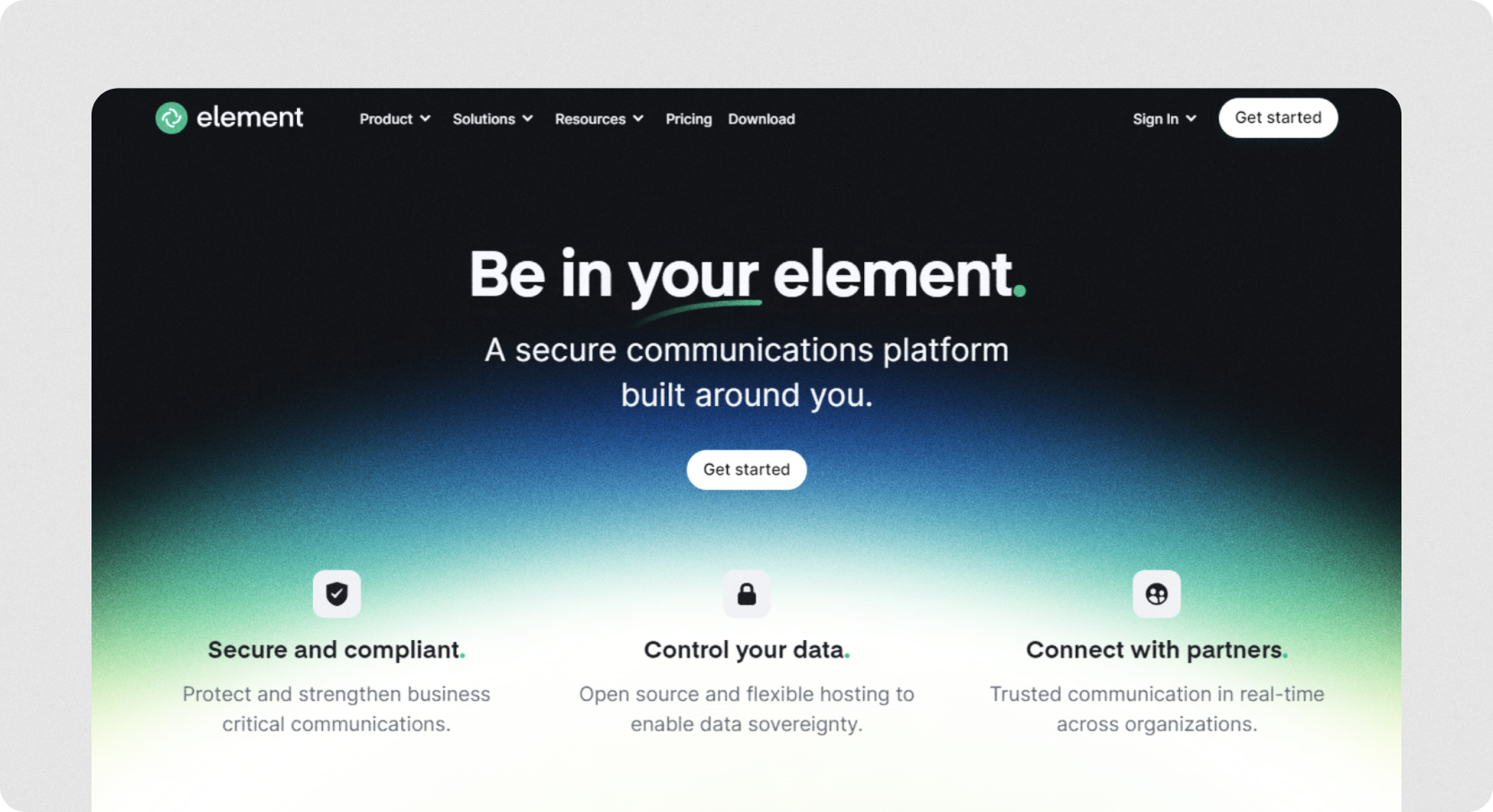 A screenshot of Element