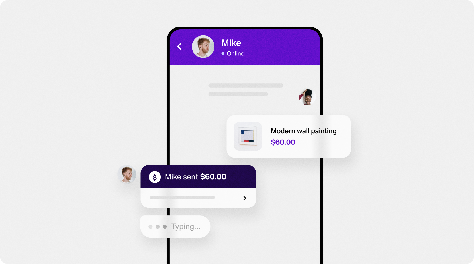 An image depicting feature-rich chat for ecommerce