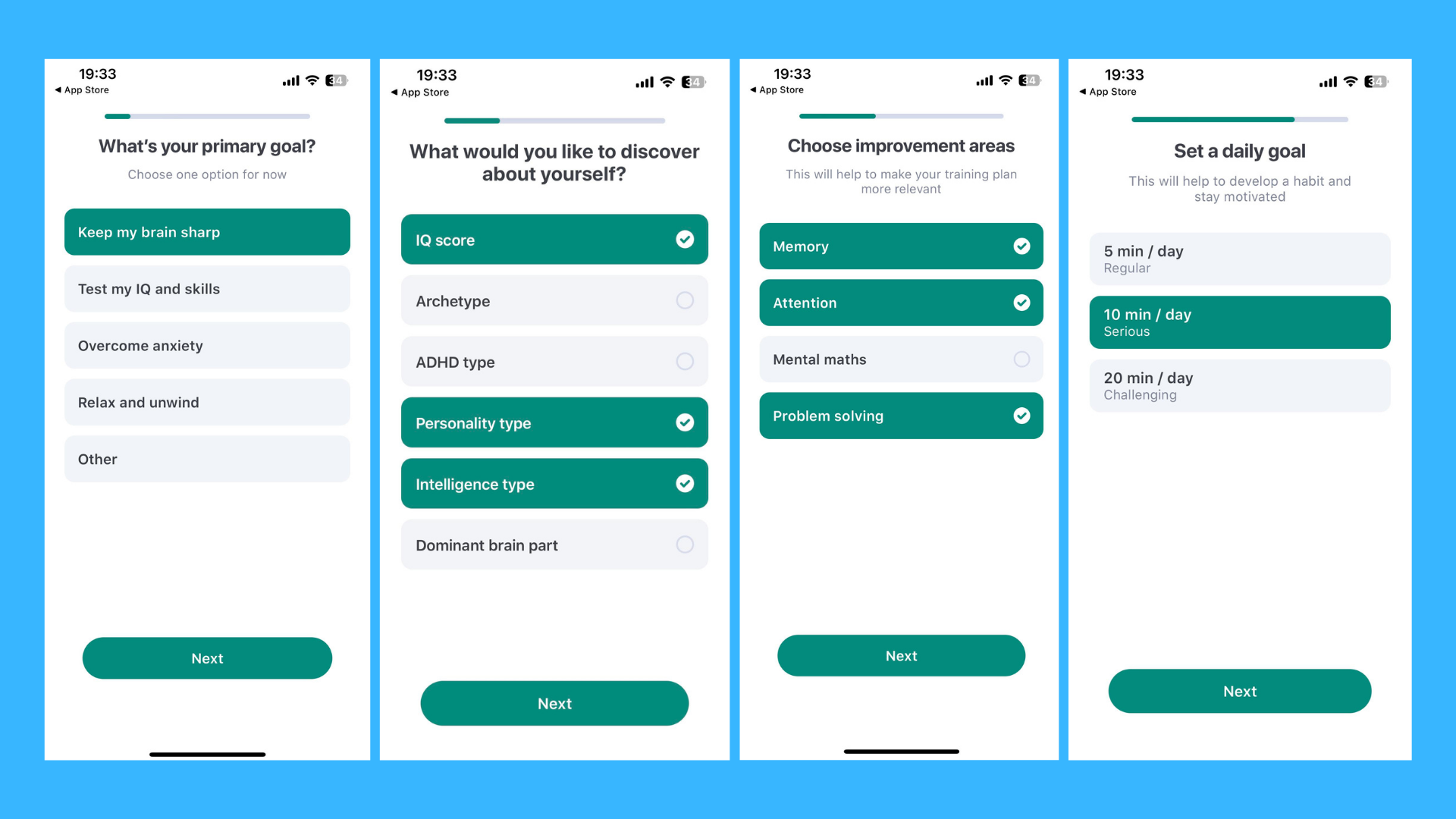 Images of Impulse app onboarding
