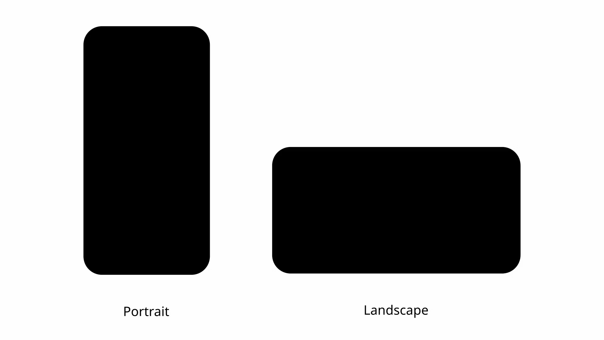 Vertical and horizontal mobile screen orientations
