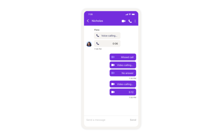 Blog in-app call feature
