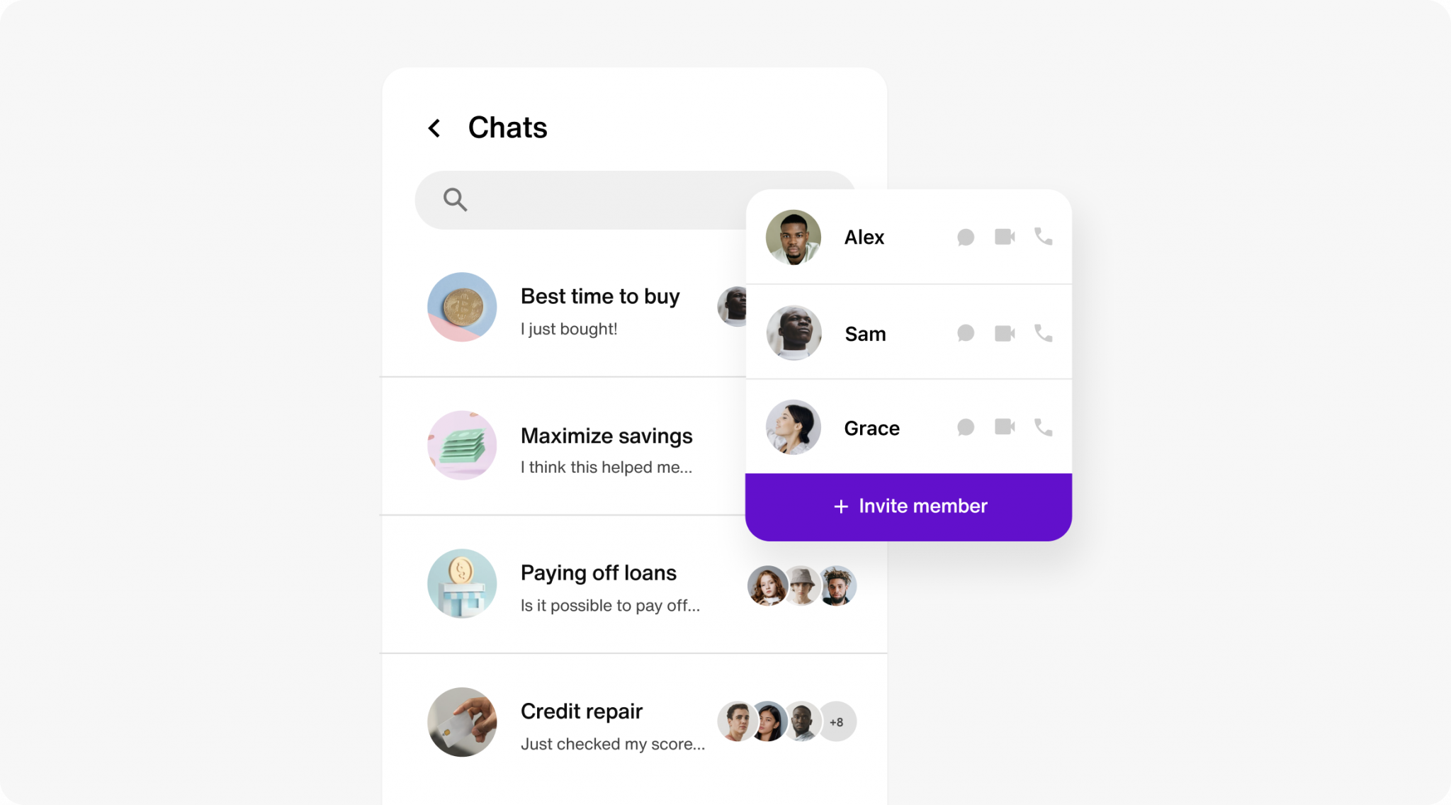 Blog in-app chats