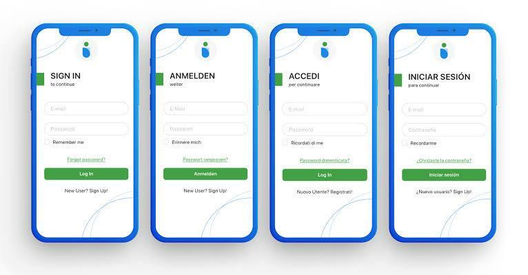 App sign-in screen