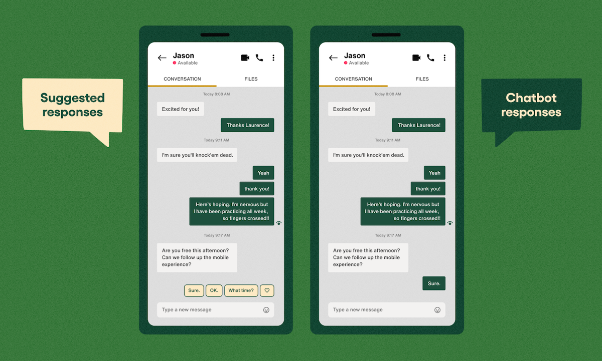 Blog suggested responses vs chatbot responses
