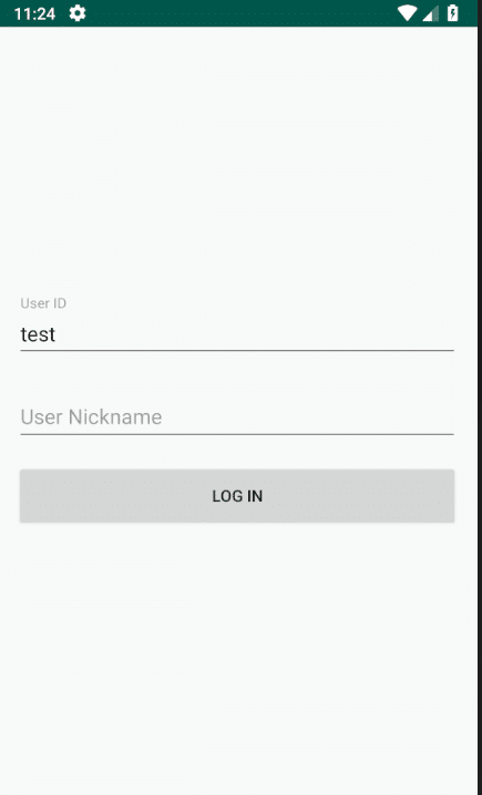 Blog test login screen