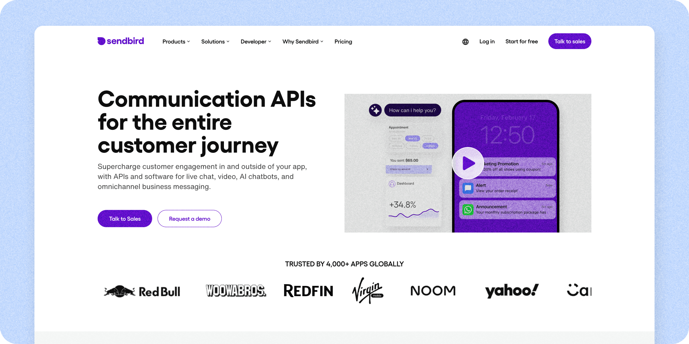 Sendbird is the best encrypted messaging apps for businesses