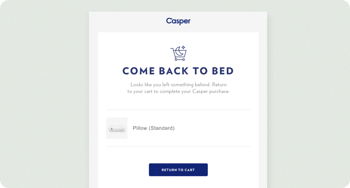 An example of an abandoned cart email
