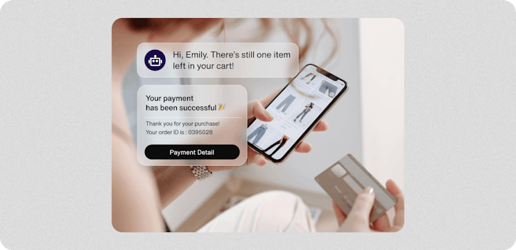 AI chatbot ecommerce cart desktop