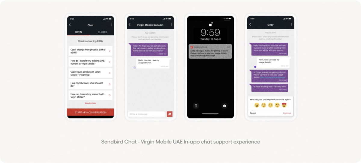 Virgin Mobile in-app support digital customer experience