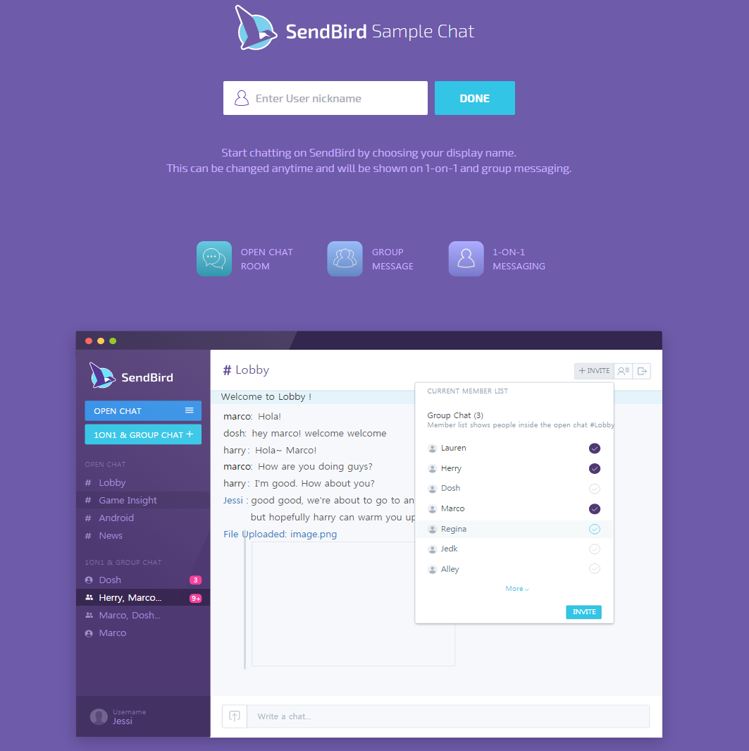 Blog Sendbird sample chat