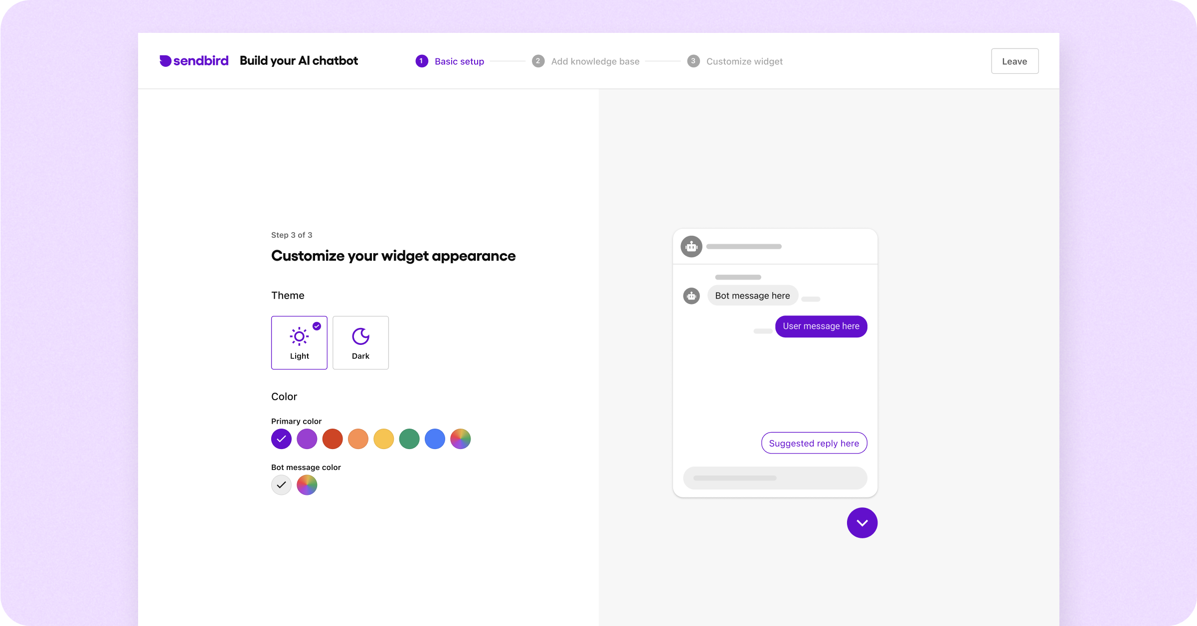 Basic chatbot customization