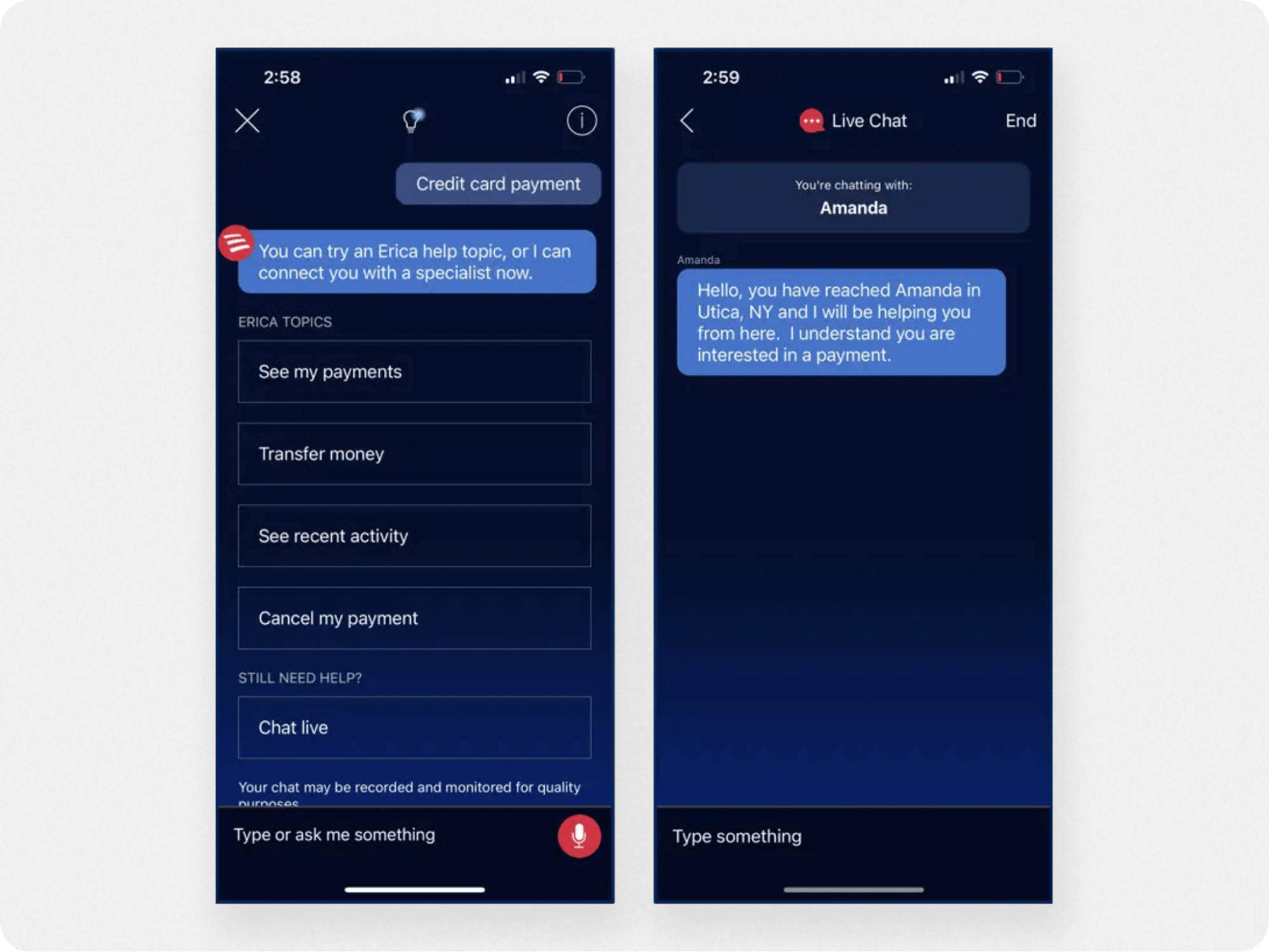 Bank of America chatbot