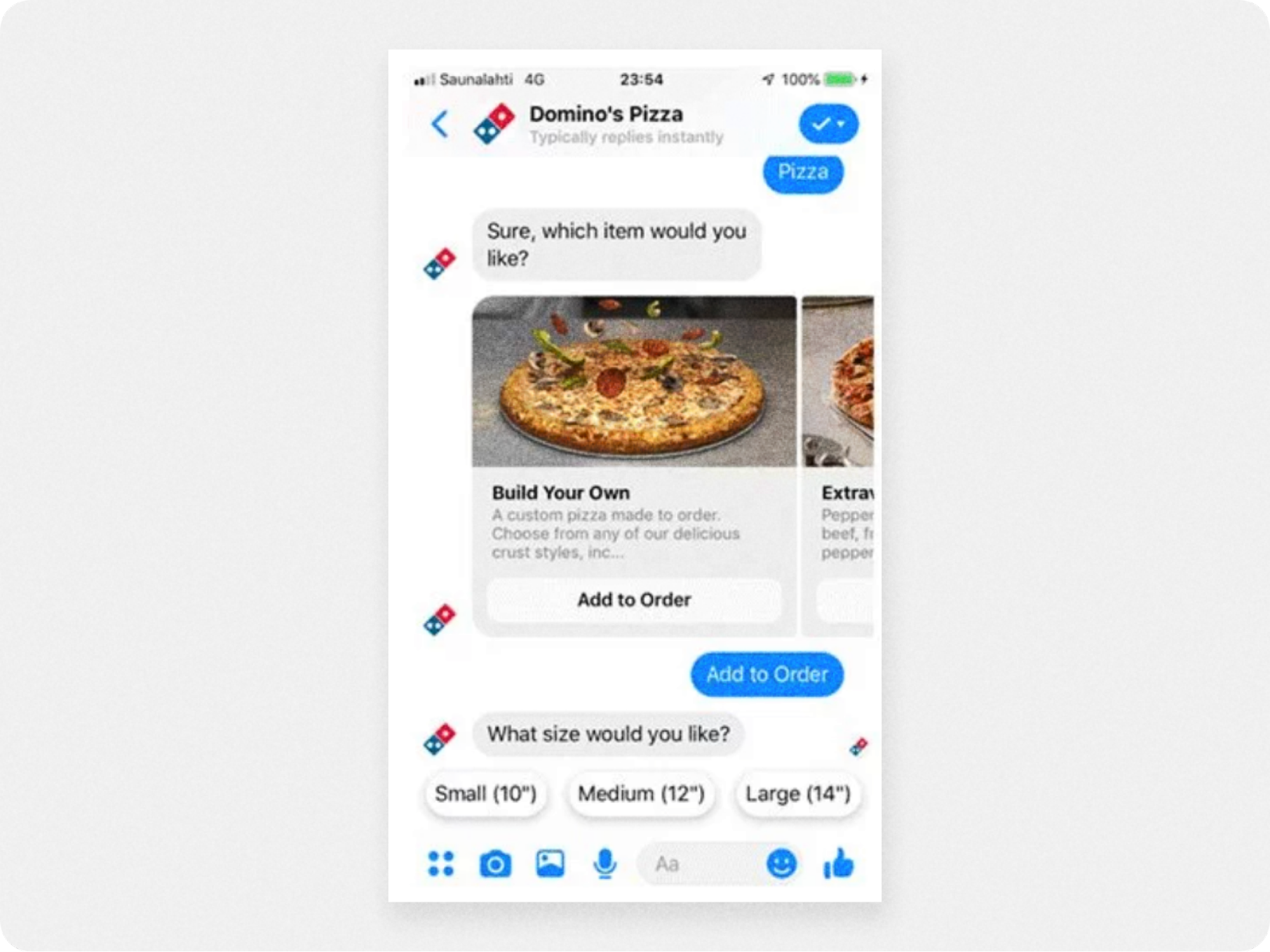 Domino's Pizza chatbot