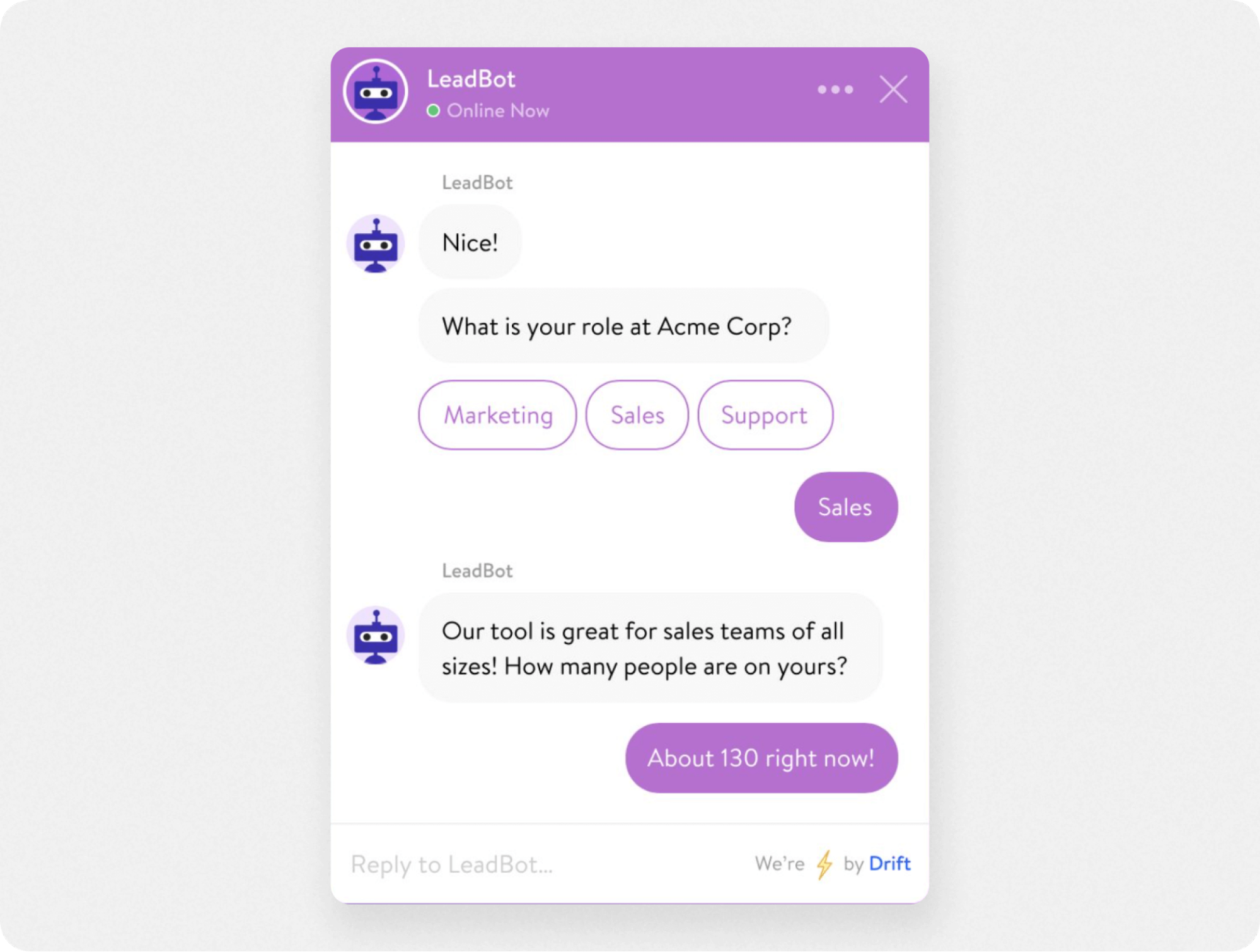 Drift chatbot