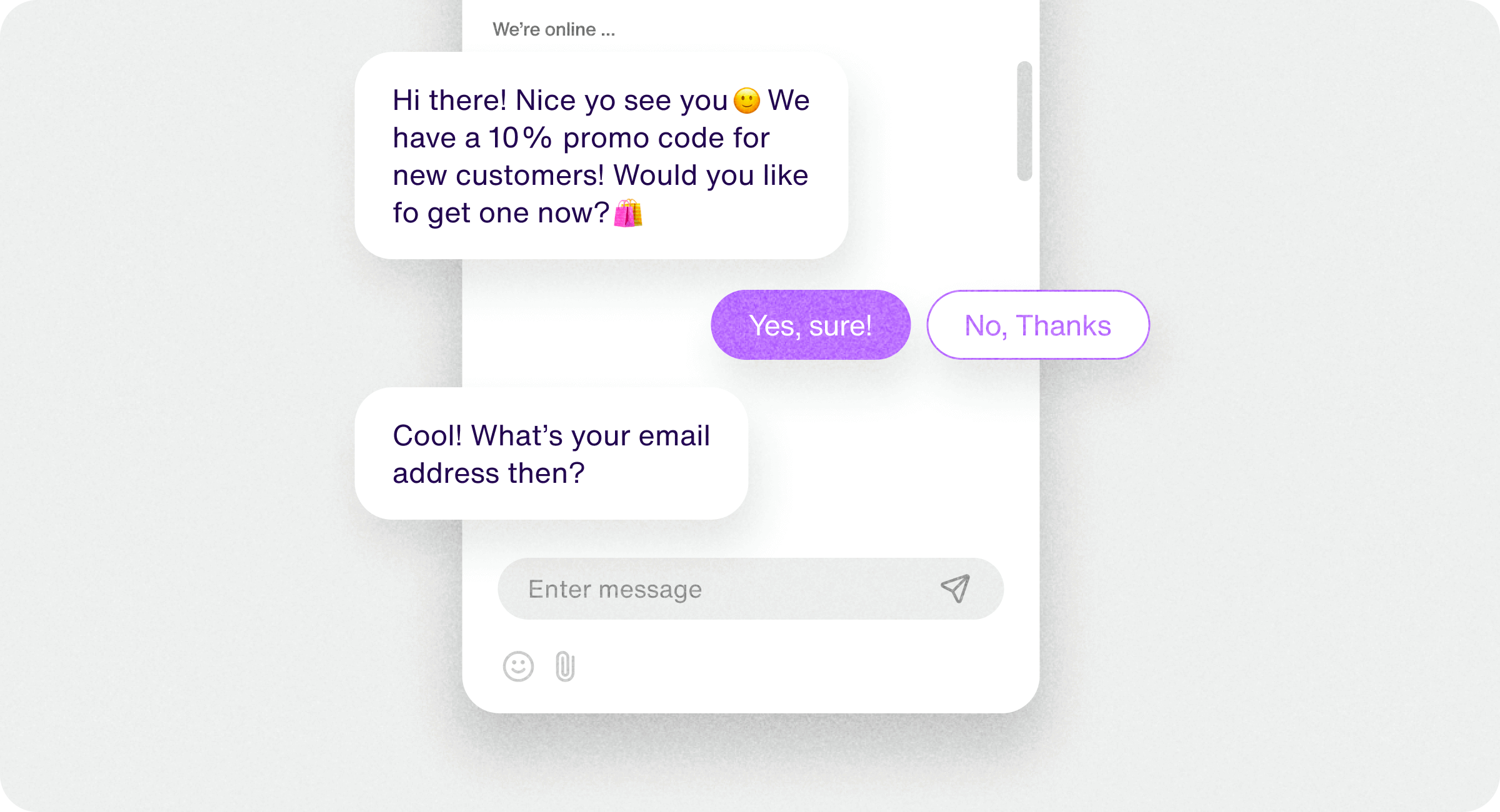In-app notification chatbot
