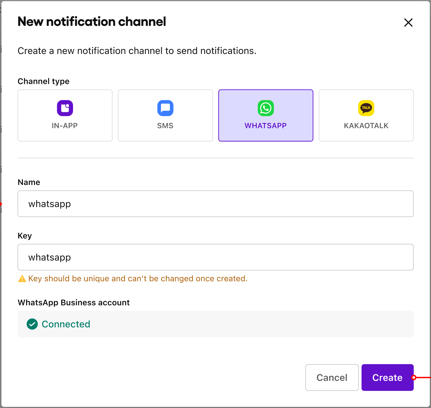 Entering a one-time password for a WhatsApp Business account