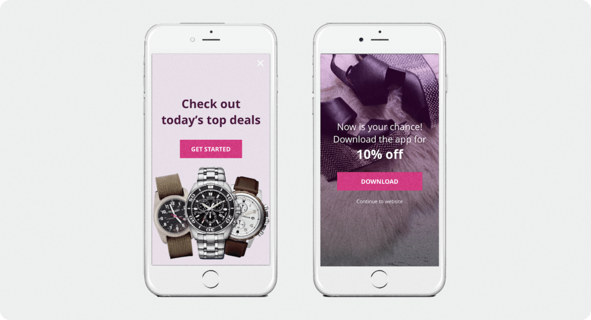 Interstitial in-app notifications