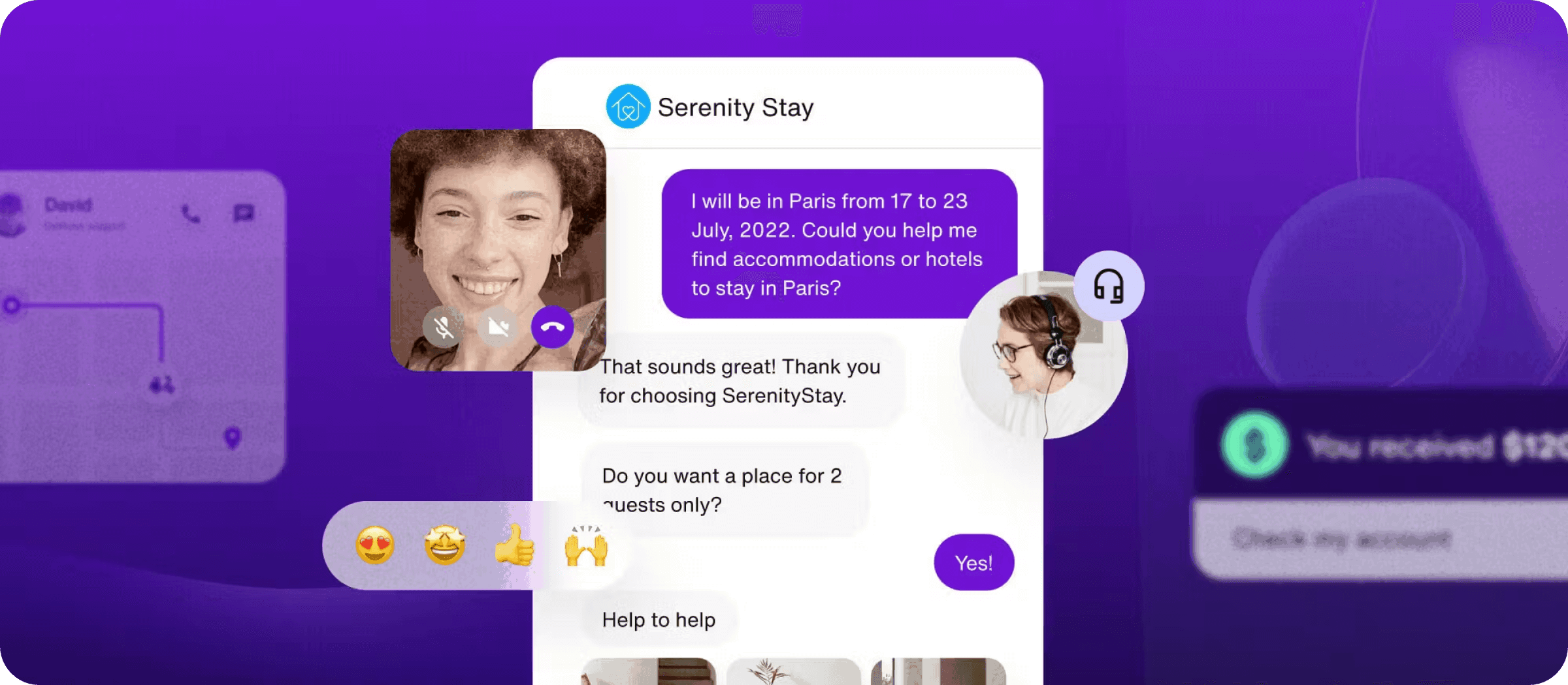 An image depicting in-app chat and calls