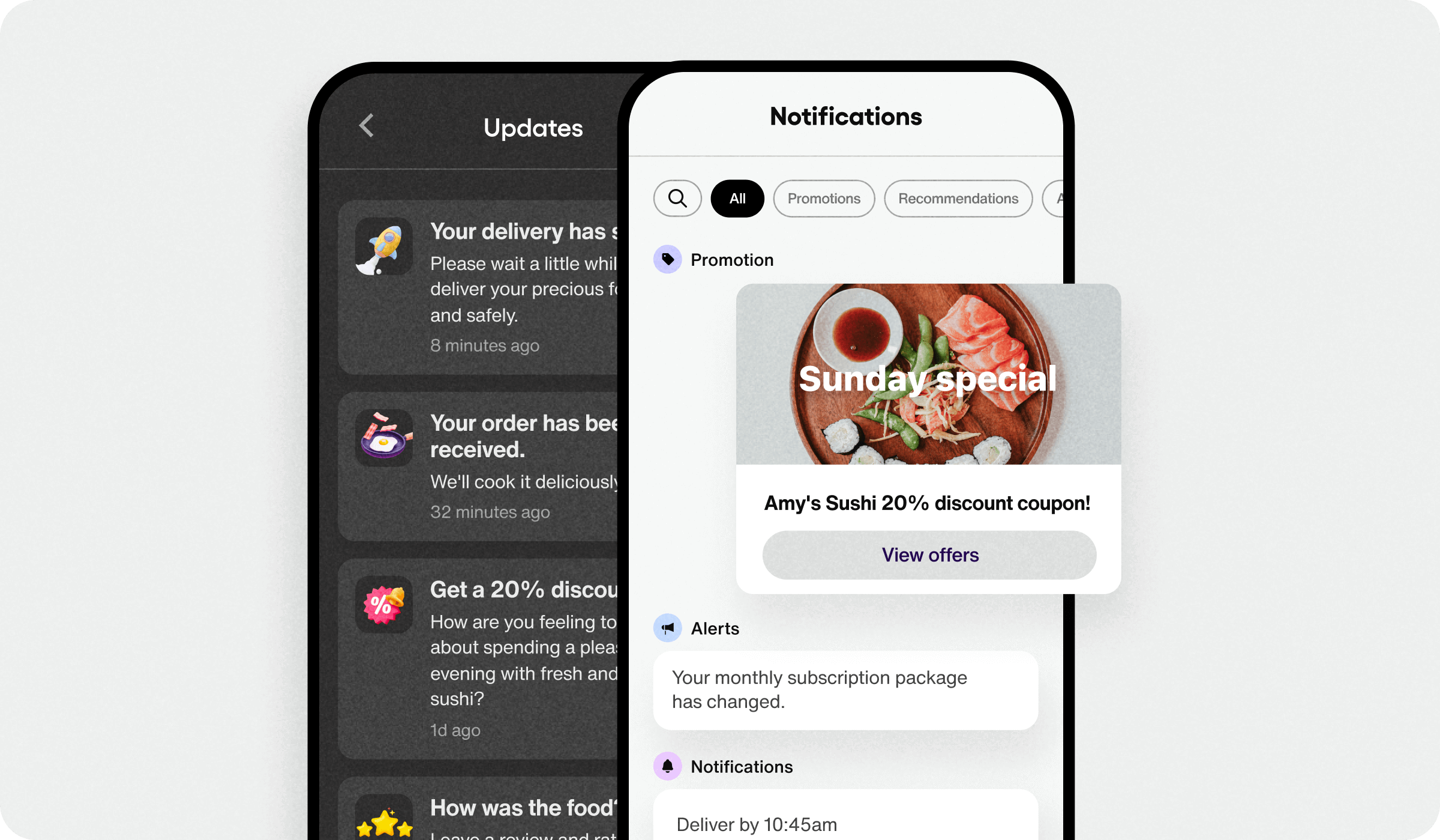 In-app communications in the form of promotional push notifications