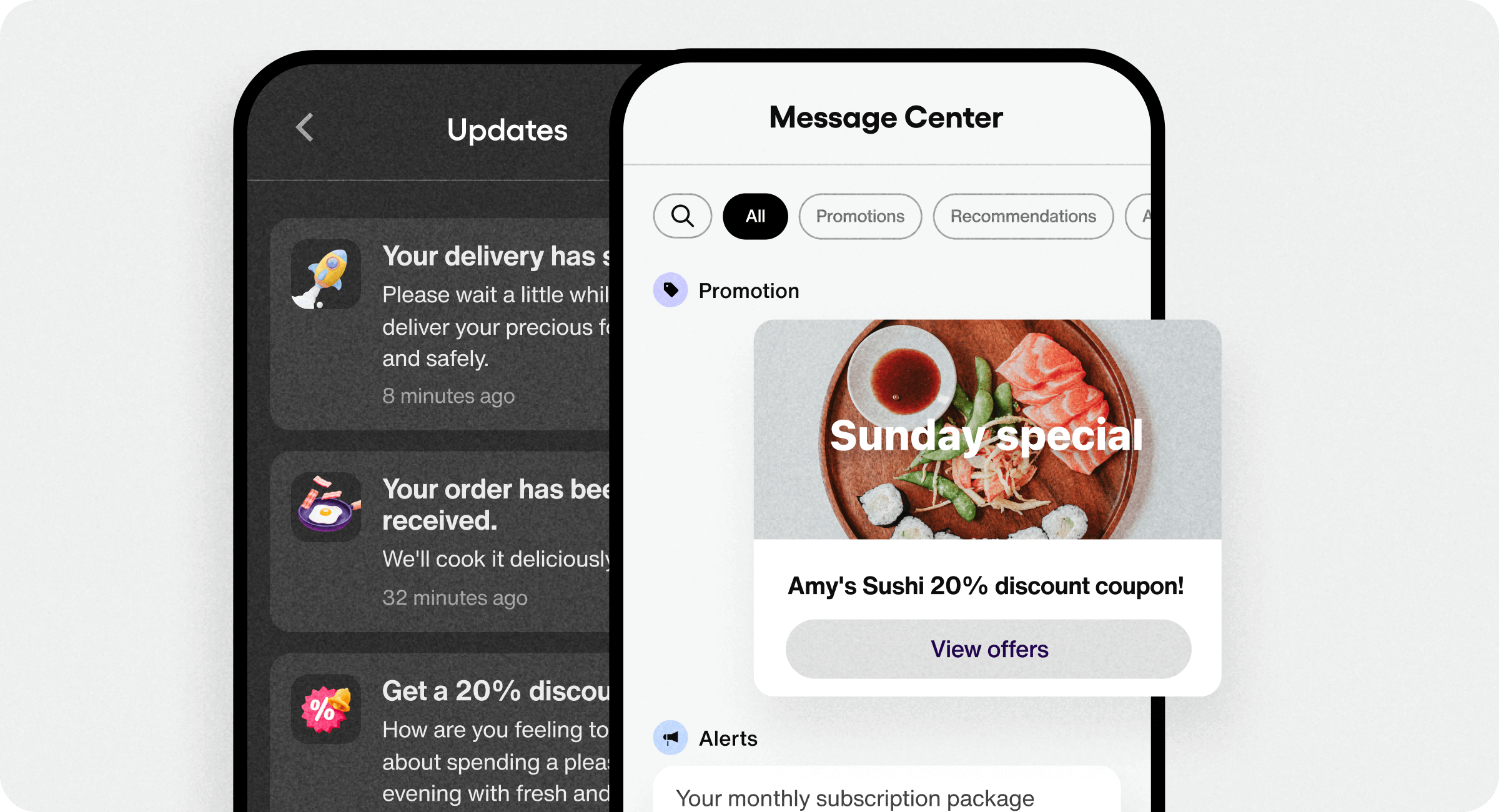 An in-app message center is a hub for all marketing, transactional, support messages