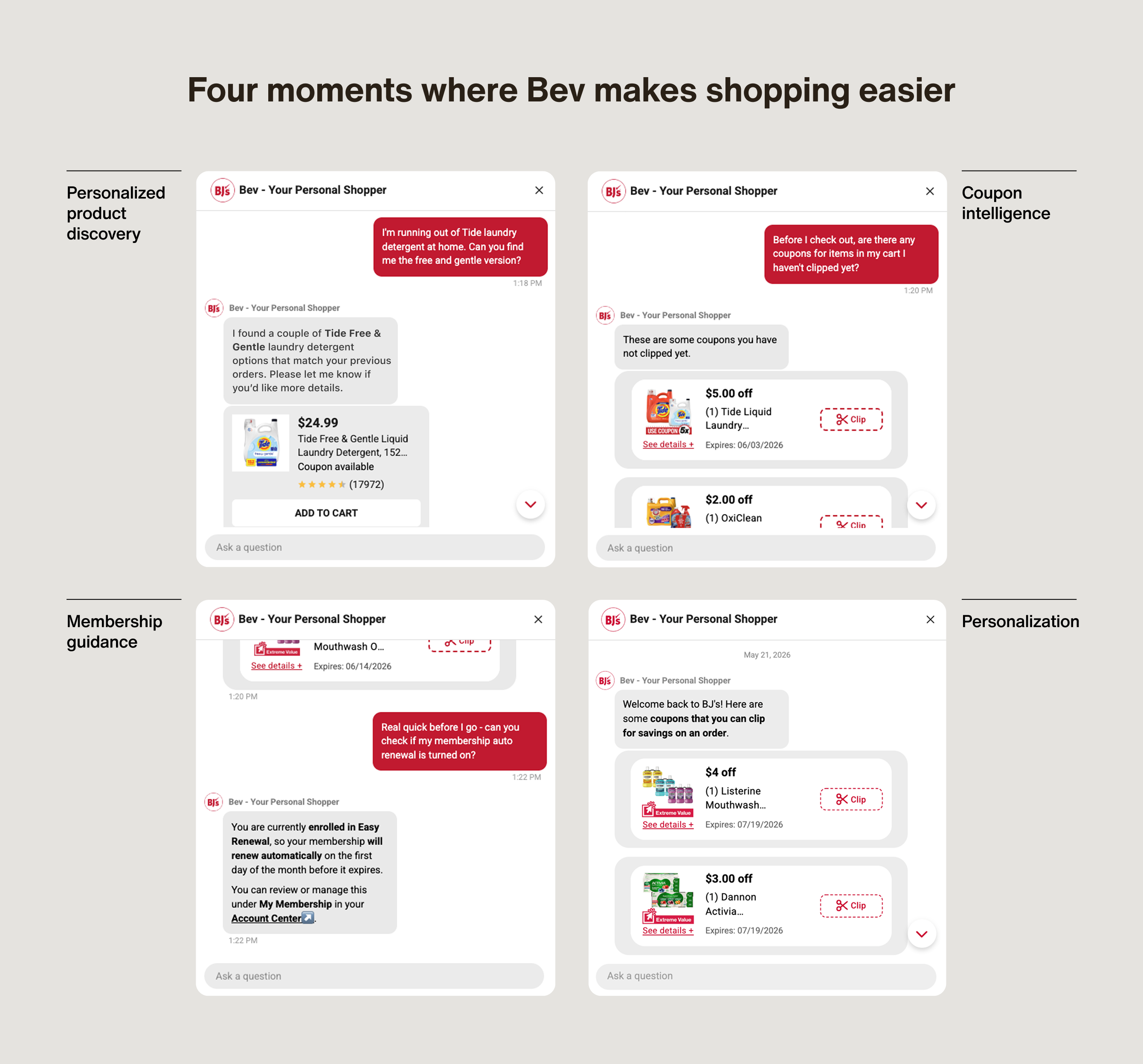 four moments where bev makes shopping easier