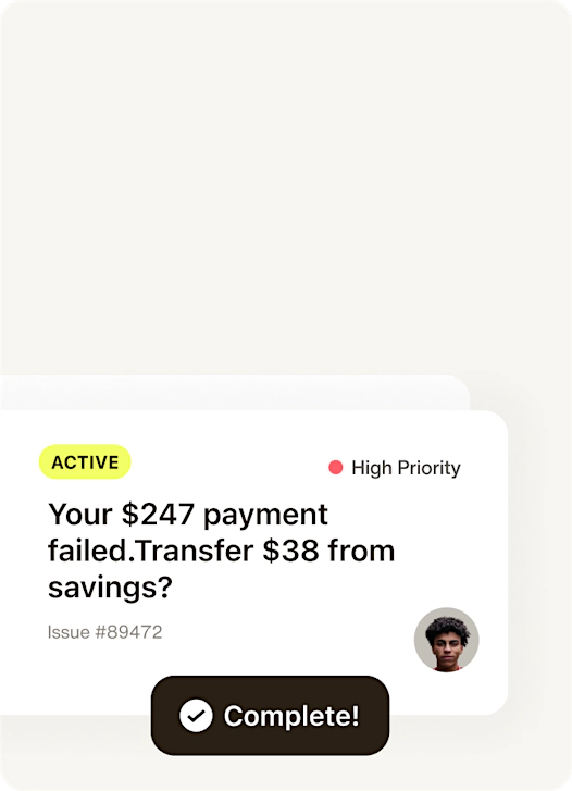 Instantly resolve payment issues Instantly resolve payment issues