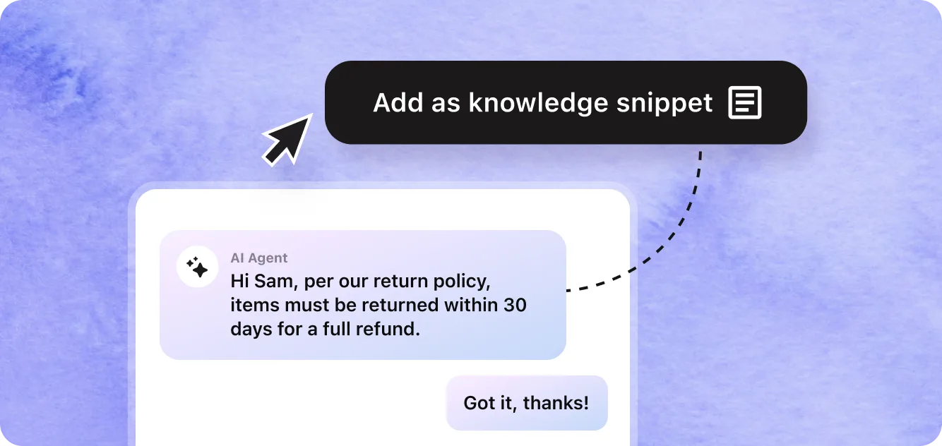 One click convert to knowledge preview