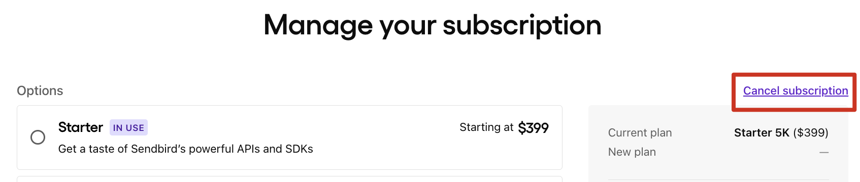 Pricing FAQ manage subscription
