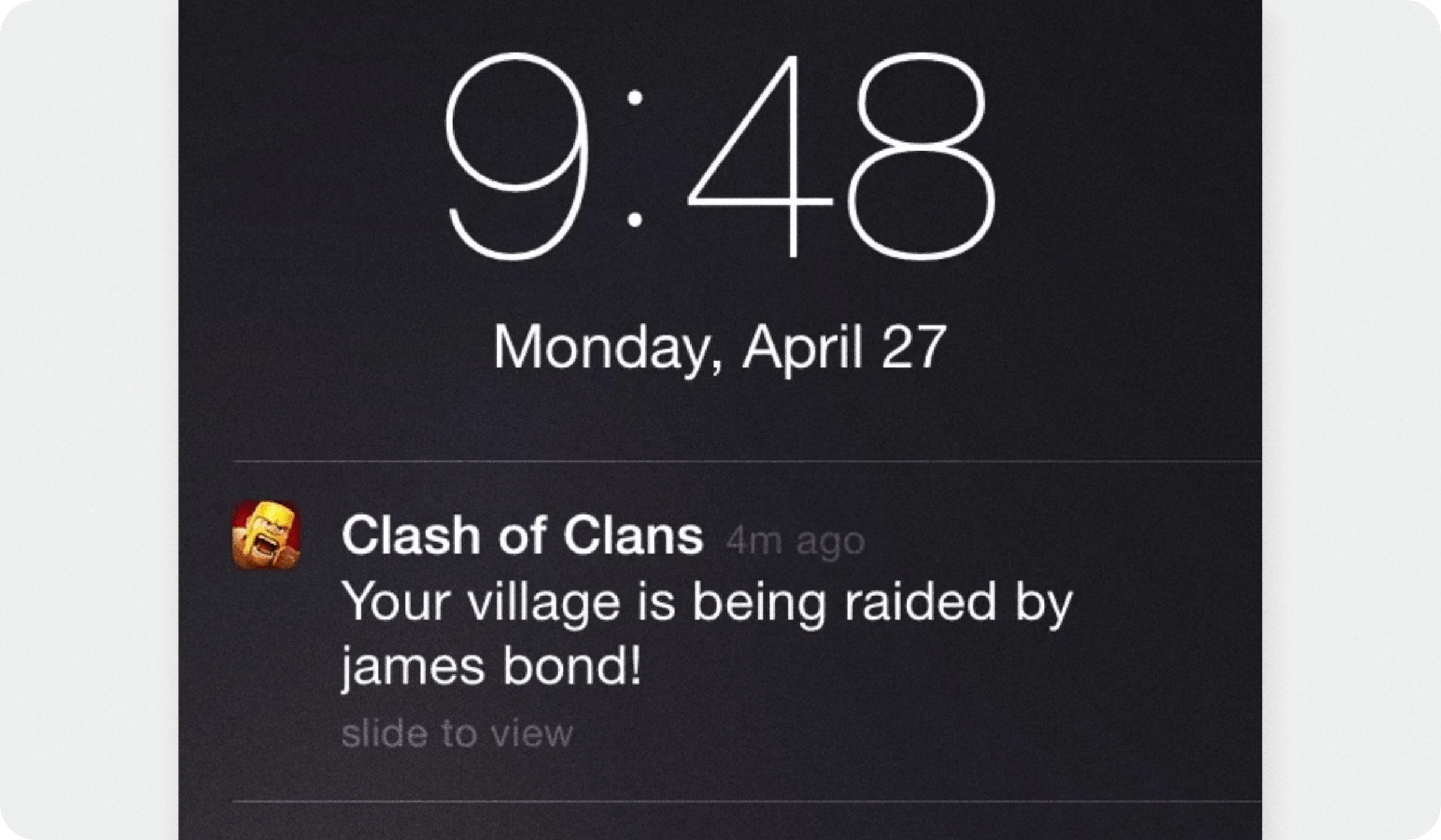 Push notification for Clash of Clans game