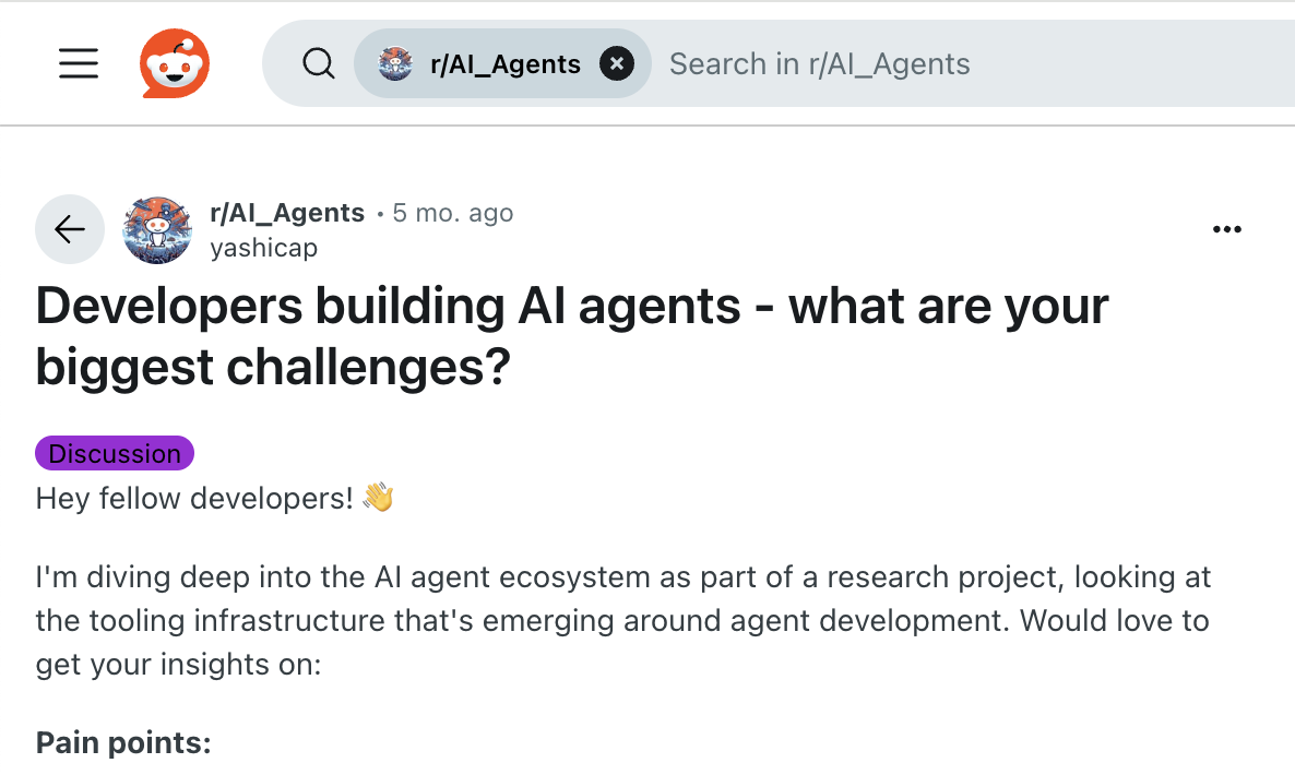 Reddit asks: What makes building AI agents so challenging? Sendbird answers.