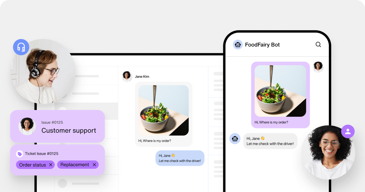 Sendbird's omnichannel chat support allows for seamless chatbot to agent handoffs