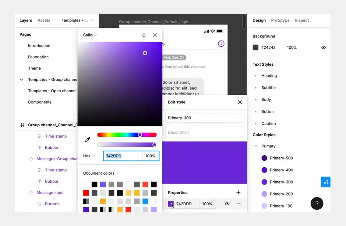 Sendbird UI Kit design color custom